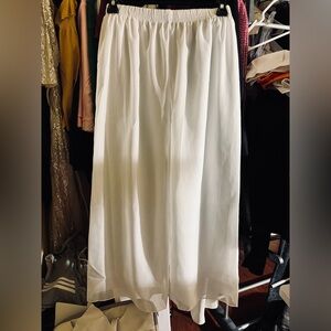 Double-layered high-waisted wide-leg pants for women, flowing chiffon flared